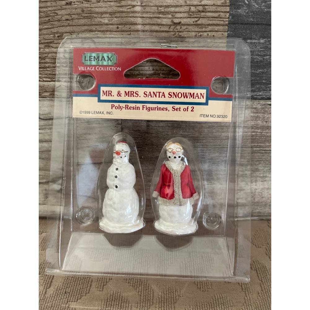 Lemax Village Collection Mr. & Mrs. Santa Snowman Figurines Set of 2 92320 1999